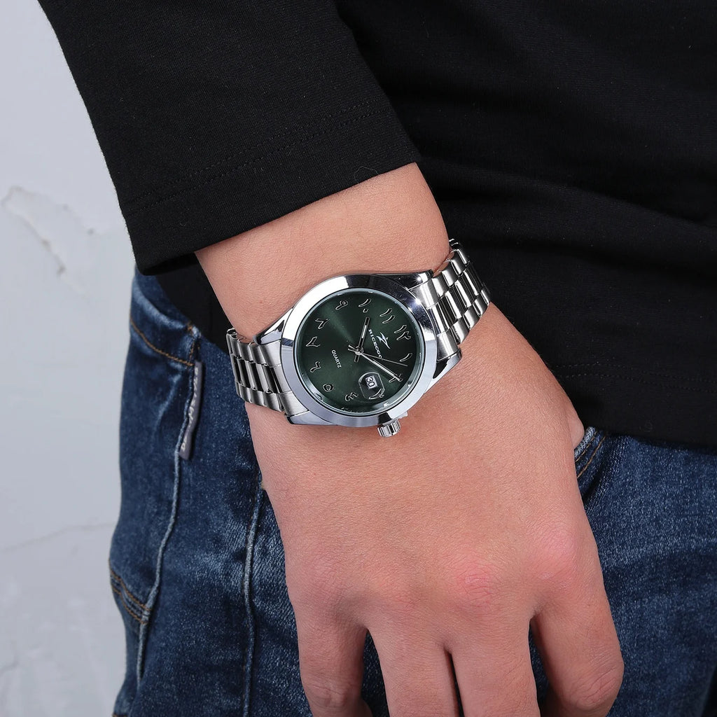 RICECGO — Montre Business Homme Calendrier Acier