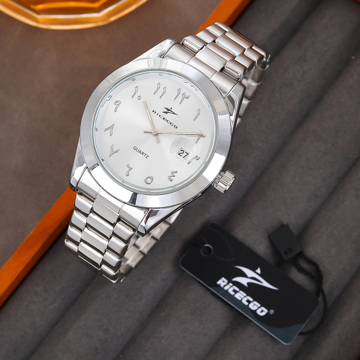 RICECGO — Montre Business Homme Calendrier Acier