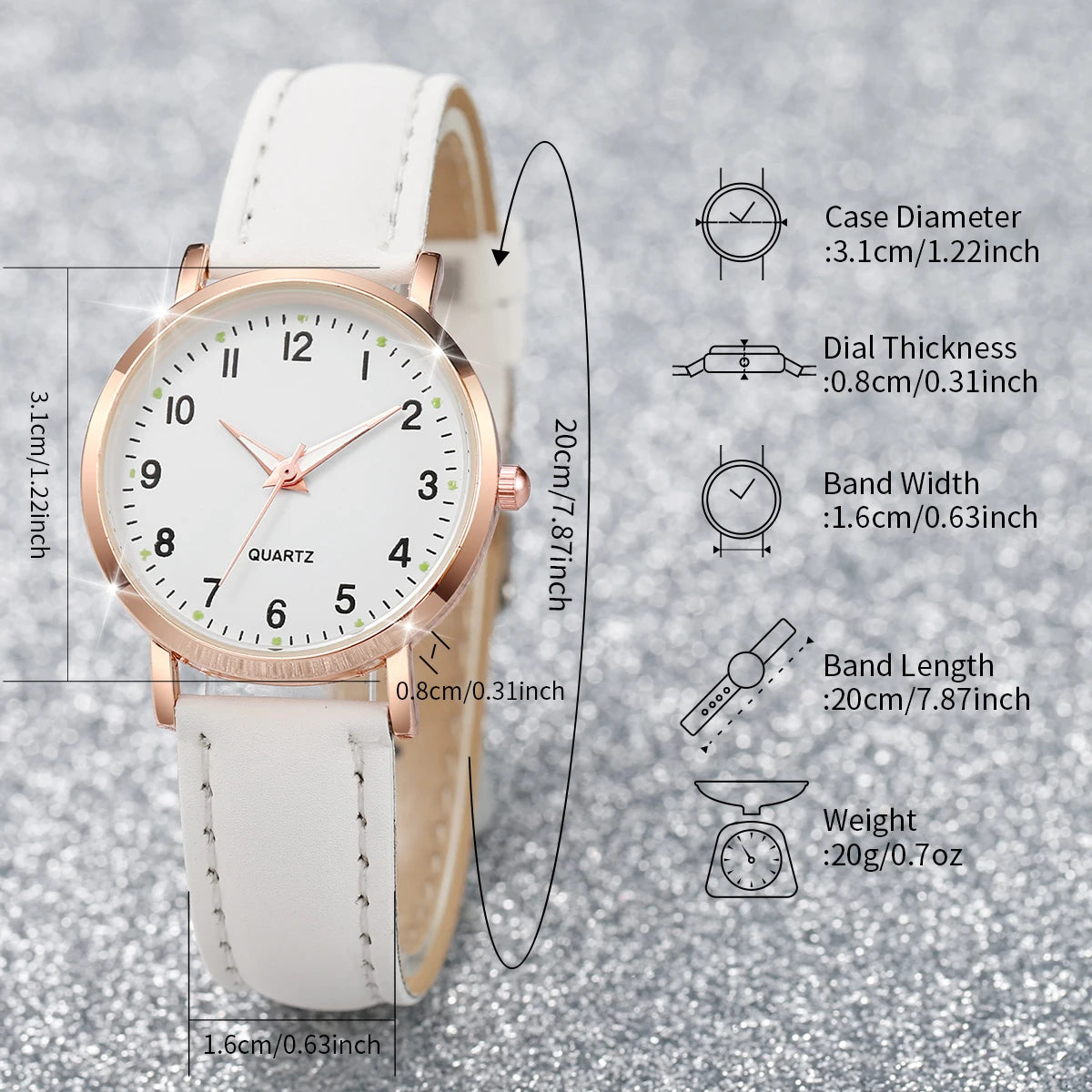 Montre Casual — Bracelet Cuir Décontracté Quotidien