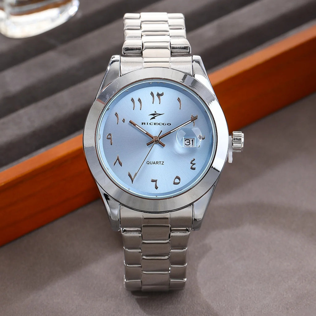 RICECGO — Montre Business Homme Calendrier Acier