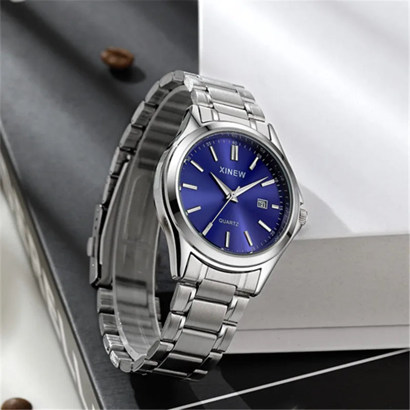 XINEW — Montre Homme Minimaliste Acier Calendrier
