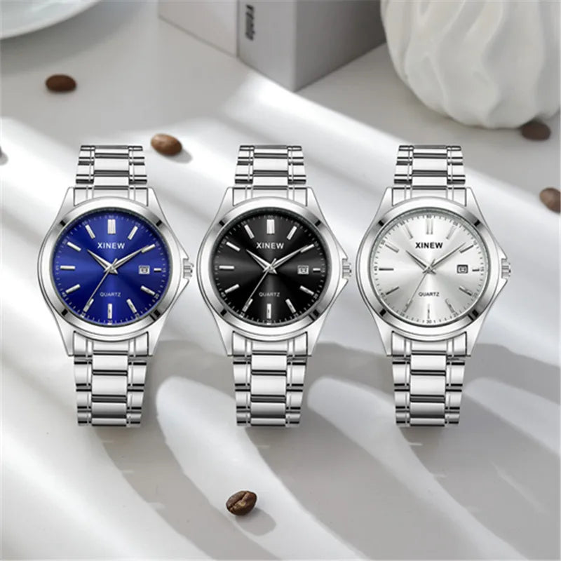 XINEW — Montre Homme Minimaliste Acier Calendrier