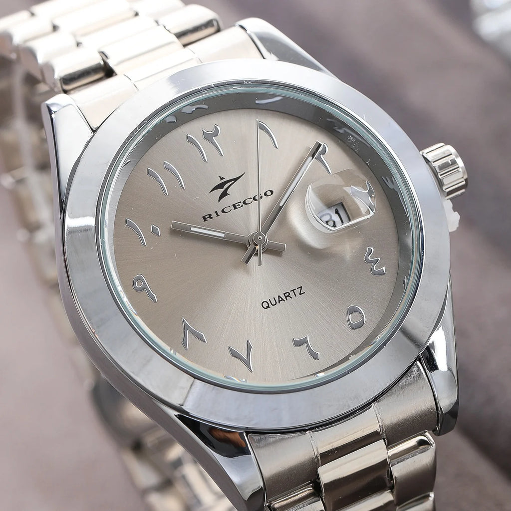 RICECGO — Montre Business Homme Calendrier Acier