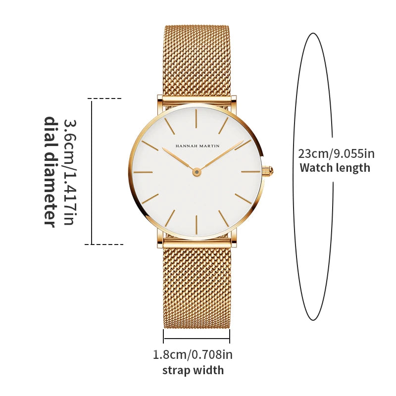 HANNAH MARTIN — Montre Femme Ultra-Fine Britannique