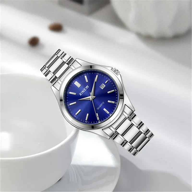 XINEW — Montre Homme Minimaliste Acier Calendrier