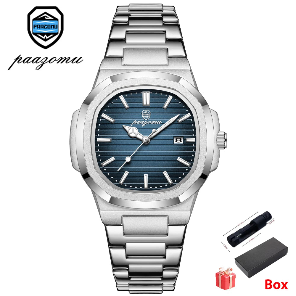 PAAZOMU — Montre Diver Carrée Lumineuse 5 Bars