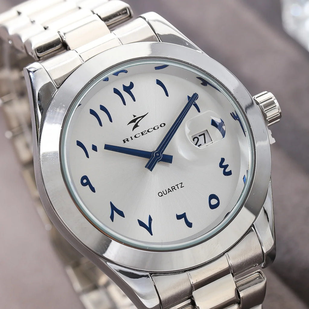 RICECGO — Montre Business Homme Calendrier Acier