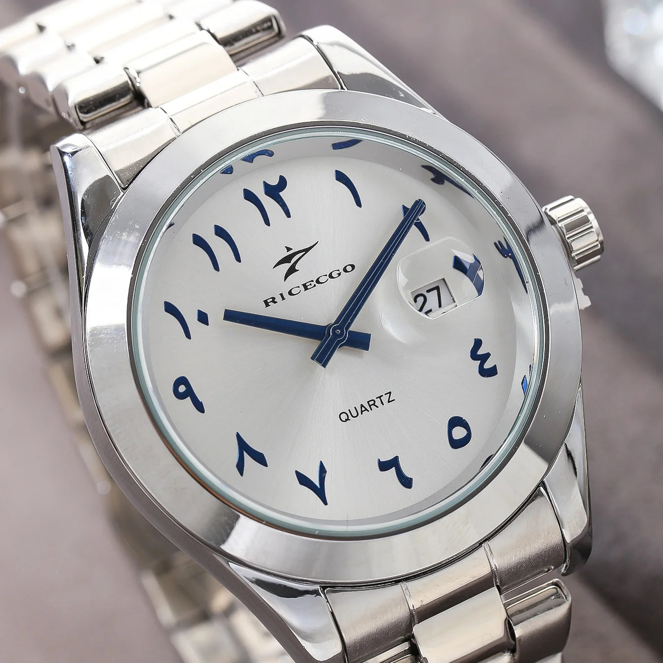 RICECGO — Montre Business Homme Calendrier Acier
