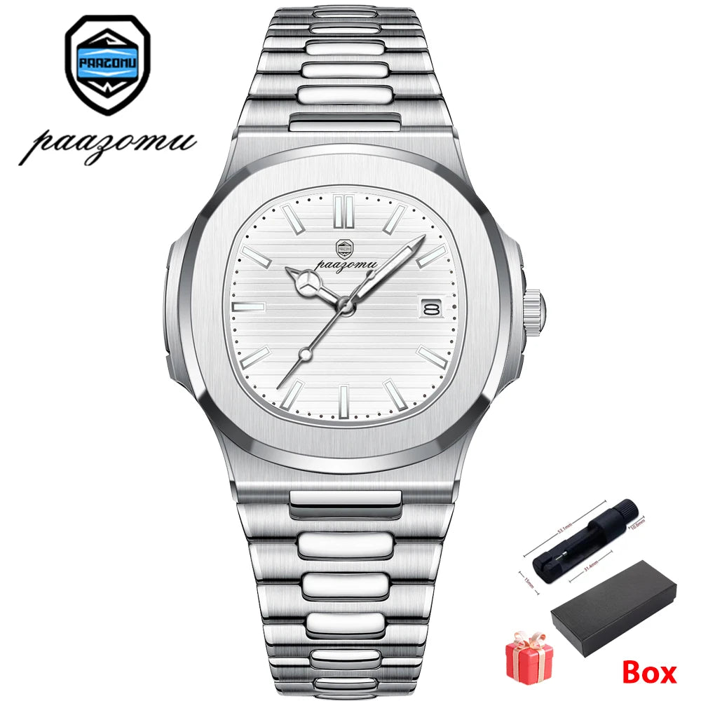 PAAZOMU — Montre Diver Carrée Lumineuse 5 Bars