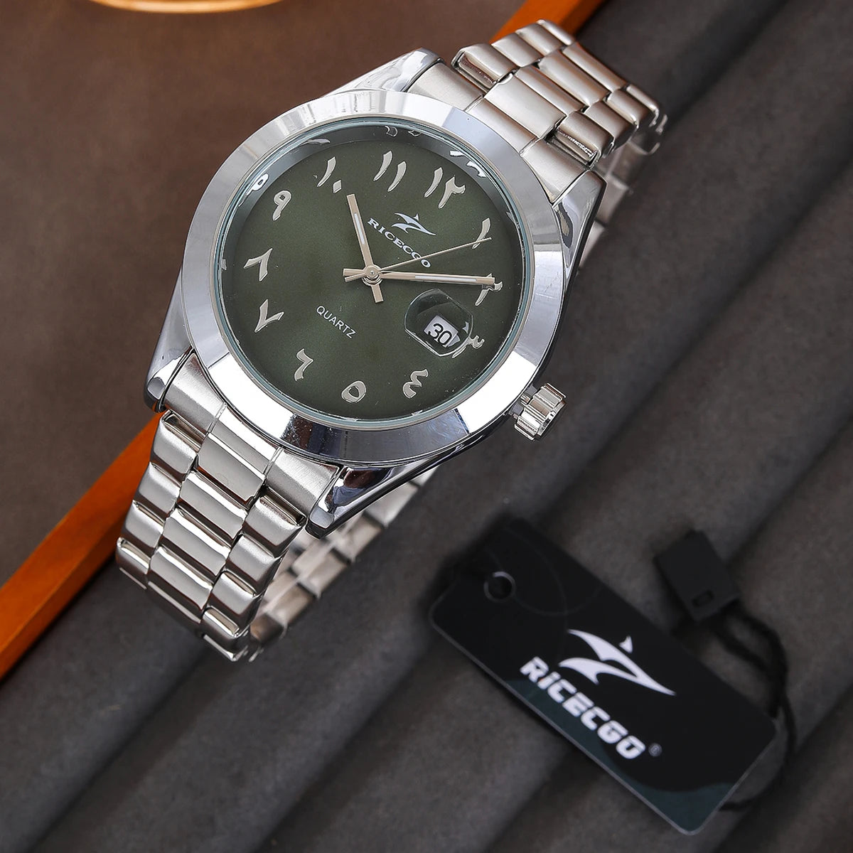 RICECGO — Montre Business Homme Calendrier Acier