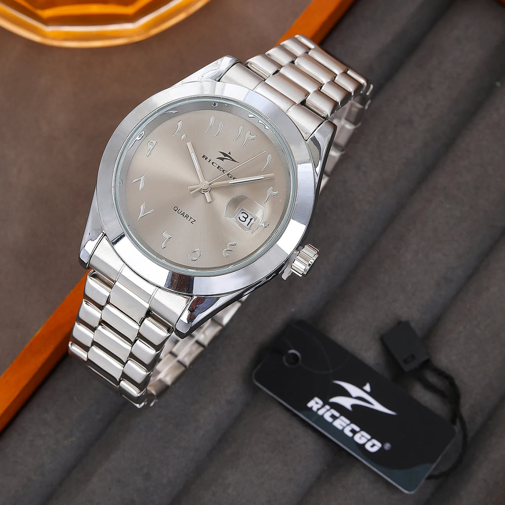 RICECGO — Montre Business Homme Calendrier Acier